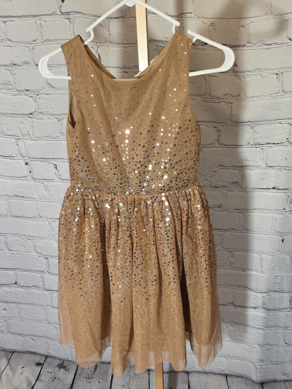 Girls' Gold Sequin Party Dress